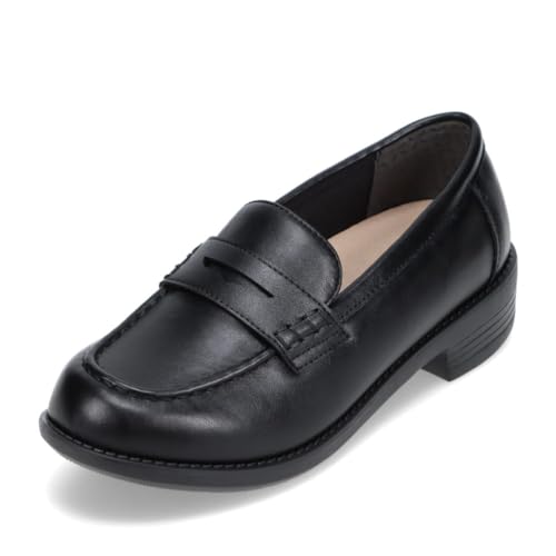 [フワラク] 幅広 3E 防水 軽量 ソフトローファー ＜3.5cmヒール＞【21.5cm～25.5cm】 FR-1601 レディース ブラック 22.0 cm